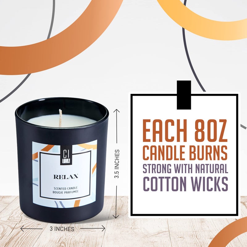 CITea - 100% Natural Soy Wax Scented Candle, Stress Relief Soy Candle with Natural Oils, Large Candle 8 Oz, Sandalwood and Musk Scent, Relax - Image 5